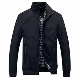 Herren Jacke Leichte Freizeit Übergangsjacke Langarm Sommer Bomberjacke Outdoor Sportjacke, Schwarz, 3XL