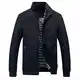 YOUTHUP Herren Jacke Leichte Freizeit Übergangsjacke Langarm Sommer Bomberjacke Outdoor Sportjacke, Schwarz, 3XL