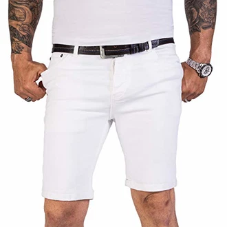 Rock Creek Herren Shorts Jeansshorts Denim Short Kurze Hose Herrenshorts Jeans Sommer Hose Stretch Bermuda Hose Weiß (RC-2205)