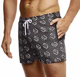 Herren Sommer Badeshorts mit Taschen Männer Badehose Schwimmshorts Herren Schwimmhose-Beachshorts Jungen Strand Shorts Kurze Hosen Cargo Bermuda Chino LN92500 Schwarz Medium