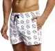 Leif Nelson Herren Sommer Badeshorts mit Taschen Männer Badehose Schwimmshorts Herren Schwimmhose-Beachshorts Jungen Strand Shorts Kurze Hosen Cargo Bermuda Chino LN92500 Weiß Medium
