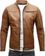 Crone Epic Herren Lederjacke Cleane Basic Leder Jacke in vielen Varianten und Farben (M, Heavy Washed Cognac (Rindsleder))
