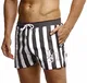 Leif Nelson Herren Sommer Badeshorts mit Taschen Männer Badehose Schwimmshorts Herren Schwimmhose-Beachshorts Jungen Strand Shorts Kurze Hosen Cargo Bermuda Chino LN92540 Schwarz Large
