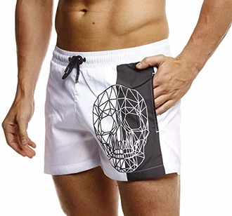 Leif Nelson Herren Sommer Badeshorts mit Taschen Schwimmshorts LN92510 Weiß (LN92510)