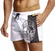 Leif Nelson Herren Sommer Badeshorts mit Taschen Männer Badehose Schwimmshorts Herren Schwimmhose-Beachshorts Jungen Strand Shorts Kurze Hosen Cargo Bermuda Chino LN92510 Weiß Large