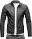 Crone Epic Herren Lederjacke Cleane Basic Leder Jacke in vielen Varianten und Farben (M, Matt Black (Schafsleder))