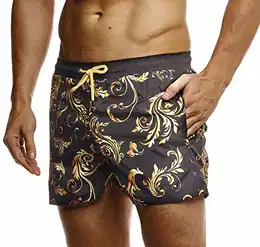 Herren Sommer Badeshorts mit Taschen Männer Badehose Schwimmshorts Herren Schwimmhose-Beachshorts Jungen Strand Shorts Kurze Hosen Cargo Bermuda Chino LN92545 Schwarz Large