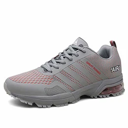 Laufschuhe Herren Damen Sportschuhe Leichte Turnschuhe rutschfeste Atmungsaktive Sneaker Mesh Running Schuhe Männer Frauen Grau 37 EU
