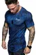 REPUBLIX Oversize Herren Crew Neck Body-Fit Marble Design Shirt Sommer T-Shirt Rundhals-Ausschnitt R-0034 Navyblau M