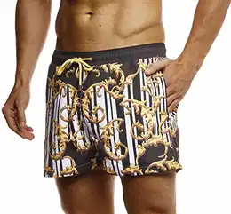 Herren Sommer Badeshorts mit Taschen Männer Badehose Schwimmshorts Herren Schwimmhose-Beachshorts Jungen Strand Shorts Kurze Hosen Cargo Bermuda Chino LN92540-545 bunt Medium