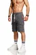 behype. Herren Sweat-Shorts Kurze Hose Sport-Hose Jogging-Hose Trainings-Hose Freizeit Side-Stripe 60-8110 Dunkelgrau M