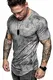 REPUBLIX Oversize Herren Crew Neck Body-Fit Marble Design Shirt Sommer T-Shirt Rundhals-Ausschnitt R-0034 Hellgrau M