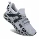 Wonesion Herren Fitness Laufschuhe Atmungsaktiv rutschfeste Mode Sneaker Sportschuhe,6 Grau,43 EU