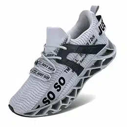 Sportschuhe Herren Laufschuhe Damen Turnschuhe Freizeitschuhe Atmungsaktiv Sneakers Mode Straßenlaufschuhe (2 Grau,Größe 43 EU/265 CN)