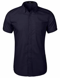 Hemd Herren Kurzarm Regular Fit Hemden für Anzug, Business, Freizeit, Hochzeit