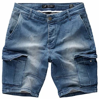 Amaci&Sons Herren Destroyed Jeans Shorts Sommer Bermuda (798) Blue (798)
