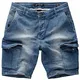 Amaci&Sons Herren Destroyed Jeans Shorts Kurze Hose Sommer Bermuda 7979 Used Blue (798) W32