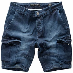 Amaci&Sons Herren Destroyed Jeans Shorts Sommer Bermuda (798) Dunkelblau (798)