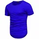 REPUBLIX Oversize Krempel Arm Herren Slim-Fit Crew Neck Basic Longtail Sommer T-Shirt Rundhals R-0043 Royalblau M