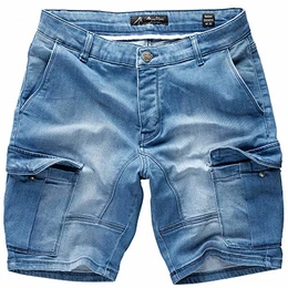 Herren Destroyed Jeans Shorts Kurze Hose Sommer Bermuda 7979 Hellblau (798) W32