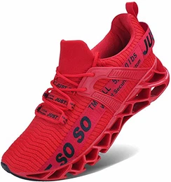 Herren Fitness Laufschuhe Atmungsaktiv Rutschfeste Mode Sneaker Sportschuhe, ,, 6-rot2, 43 EU