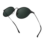 ELIVWR Polarisierte Runde Sonnenbrille mit UV400 Schutz Schwarz/Grün