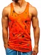 BOLF Herren Tank Top Ärmellose Tankshirt Muskelshirt Bodybuilding Unterhemd T-Shirt Tee Rundhalsausschnitt Aufdruck Print Training Sport Fitness Slim Fit 1288 Orange M [3C3]