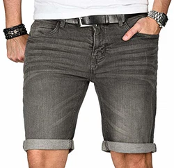 Indicode Herren Sommer Jeans Shorts Kurze Hose Sommerhose Bermuda B556a Mittelgrau (B556a)