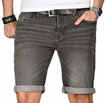 Indicode Herren Sommer Jeans Shorts B556a Mittelgrau (B556a)