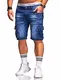Rello & Reese Herren Destroy Designer Shorts Jeans Kurze Hose Sommer Bermuda (W32, Cargo 1916 (Blau))