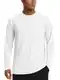 TACVASEN Herren UV Shirts Langarm Atmungsaktiv Sonnenschutz Outdoor Fishing Oberteil Rash Guards, Weiß, M