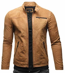Crone Epic Herren Lederjacke Cleane Leichte Basic Jacke Cognac
