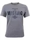 MUSTANG Herren T-Shirt Rundhals Kurzarm Logo Print Baumwolle Schwarz Weiß Blau Grau S M L XL 2XL 3XL [M, Mid Grey Melange (1004401-4140)]