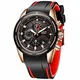 LIGE Herren Uhren Sport Militär Wasserdicht Chronograph Armbanduhr Männer Silikon Schwarz Herrenuhren Datum Kalender Modisch Analog Quarzuhr