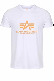 T-Shirt Basic viele Farben (M, White/Neon Orange)