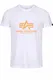 Alpha Industries T-Shirt Basic viele Farben (M, White/Neon Orange)