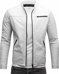 Crone Epic Herren Lederjacke Cleane Leichte Basic Jacke Cocaine