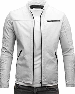 Crone Epic Herren Lederjacke Cleane Leichte Basic Jacke Cocaine
