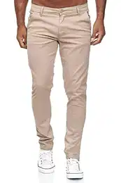 Chino Herren Slim Fit Chinohose Designer Hose Stoffhose Herrenhose Stretch Neu 19530 Beige 32/32