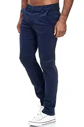 Chino Herren Slim Fit Chinohose Designer Hose Stoffhose Herrenhose Stretch Neu 19530 Navyblau 32/32