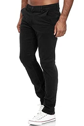 Chino Herren Slim Fit Chinohose Designer Hose Stoffhose Herrenhose Stretch Neu 19530 Schwarz 32/32