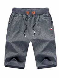 Kurze Hose Herren Shorts Sommer Jogginghose Kurz Baumwolle Gym Sweat Shorts Herren Sport (Grau,M)