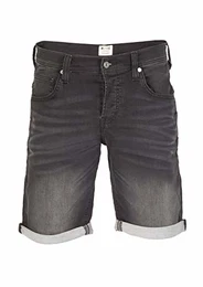 Herren Jeans Shorts Chicago Real X Kurze Hose Sommer Bermuda Stretch Sweathose Baumwolle Grau Blau w30 - w42, Größe:W 32, Farbe:Dark Grey Denim (881)