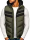 BOLF Herren Weste Bodywarmer Steppweste Daunenweste Funktionsweste Vest Ärmellose Sportweste Kapuzenweste Wärme Freizeit Outdoor Slim Fit Modellauswahl Nature 5803 Khaki M [1U1]