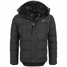 Adamelo Herren Winter Jacke Schwarz Gr. M