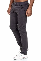 Chino Herren Slim Fit Chinohose Designer Hose Stoffhose Herrenhose Stretch Neu 19530 Anthrazit 32/32