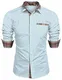 Business Hemd Langarm Herren Slim fit bügelleicht Hemden einfarbig Shirt füu männrt, M, hellblau