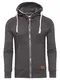 Yazubi Zipper Pullover Grauer Hoodie Herren Kapuze Sweatjacke Baumwoll Kapuzenshirt Männer Jacken Hoody Jacob, Grau (Moonless Night 194203), M