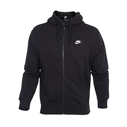 Herren Sportswear Club Hooded Sweatshirt, Black/Black/White, M EU