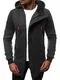 OZONEE Herren Pullover Lange Strickjacke Kapuzenpullover Strickpullover Arbeitspullover Sweater Sweatshirt 777/2441B SCHWARZ M